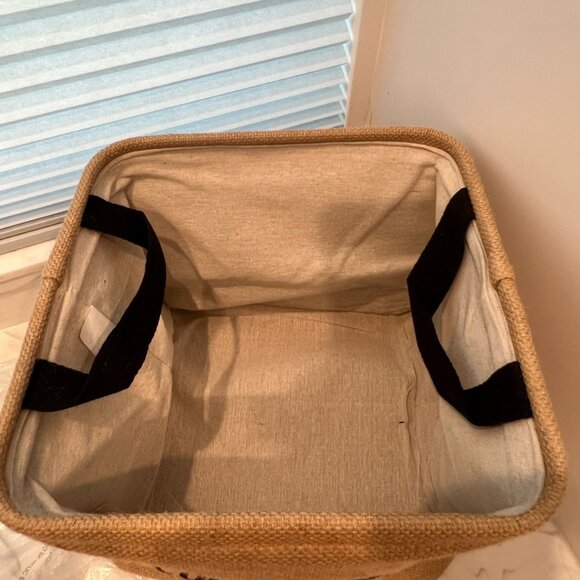 New Cookbook Organizer / Storage Burlap Bin - Picture 2 of 3